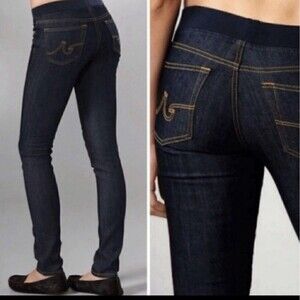 AG Adriano Goldschmied The Tights Skinny Pull-On Jeans Blue Stretch Women NWT 31